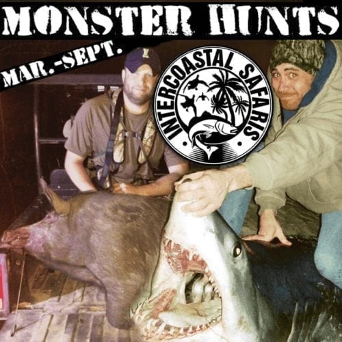 Hunters on Monster Hunt with trophy shark and hogs